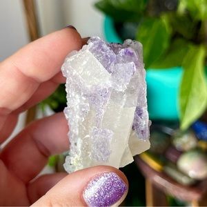 💜Phantom Fluorite over Quartz Cluster Crystal Specimen💜